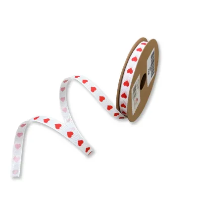 Nastro Tessuto Gros Grain Cuoricini