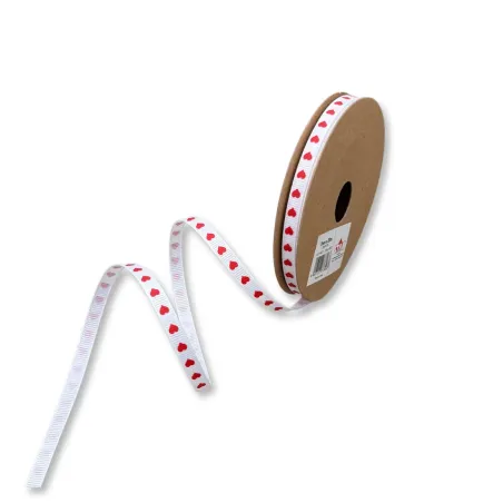 Nastro Tessuto Gros Grain Cuoricini