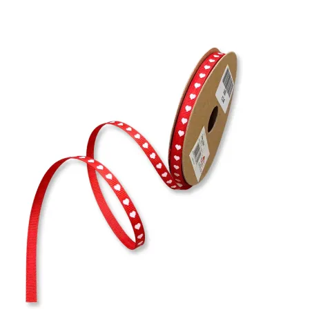 Nastro Tessuto Gros Grain Cuoricini