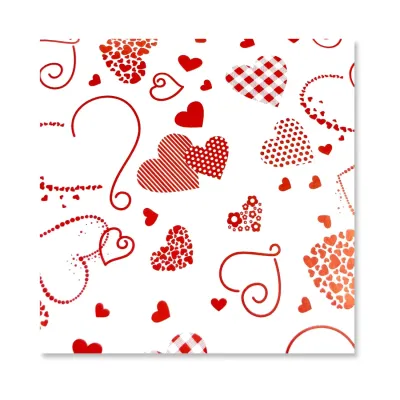 15 Fogli Carta Regalo Mixed Hearts Bianco