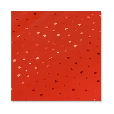 15 Fogli Carta Regalo Reflective Hearts Rosso