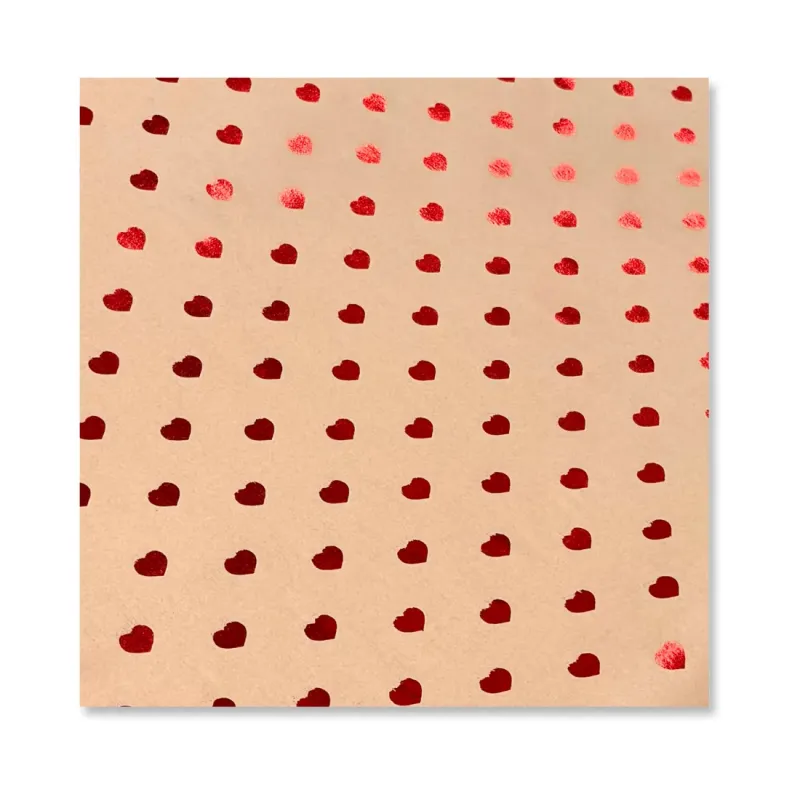 15 Fogli Carta Regalo Reflective Hearts Avana