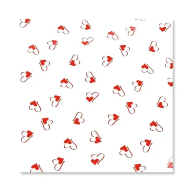 15 Fogli Carta Regalo Double Hearts
