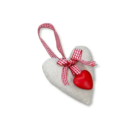 Decorazione Heart in Tessuto Sabbia