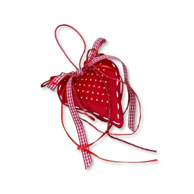 Decorazione Heart in Tessuto Rosso