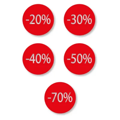 Set Vetrofanie Percentuali Rotonde