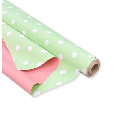 Bobina Polipropilene 40 My. Pois Verde. Lunghezza 40 mt.