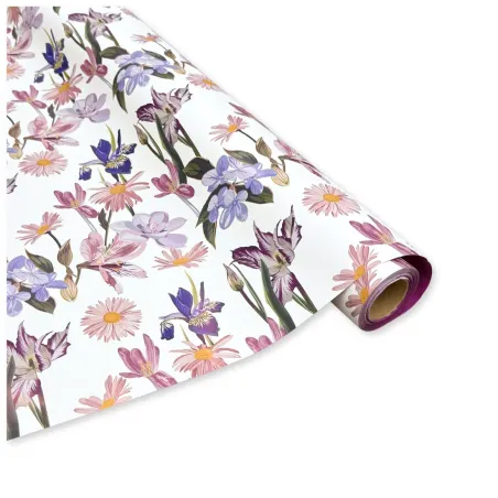 Bobina Polipropilene 40 My. Fantasia Iris Fondo Bianco. Lunghezza 25 mt.