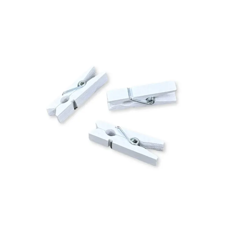 Mollette in Legno Bianche