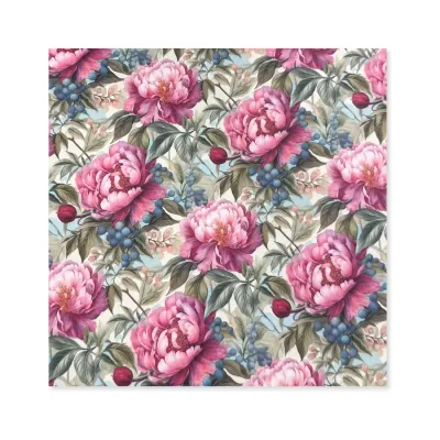 25 Fogli Carta Regalo Peonie e Bacche