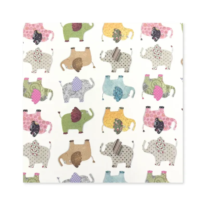 25 Fogli Carta Regalo Elefantini