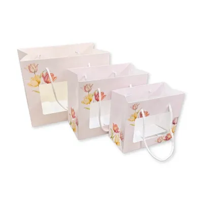 Shopper in Carta Tulips con Finestrella