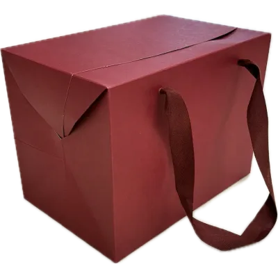 Scatola - Shopper Bag Box Tinta Unita Colore Bordeaux Miglior