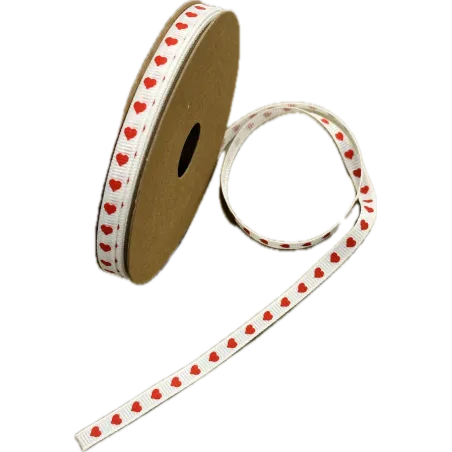 Nastro Gros Grain Bianco Cuore Rosso Miglior Prezzo  San