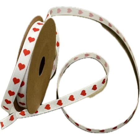 Nastro Gros Grain Bianco Cuore Rosso Miglior Prezzo  San