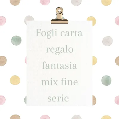 200 fogli carta regalo mix random fantasia fine serie Miglior