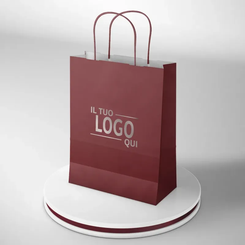 Shopper In carta Bordeux Maniglia Ritorta Miglior Prezzo 