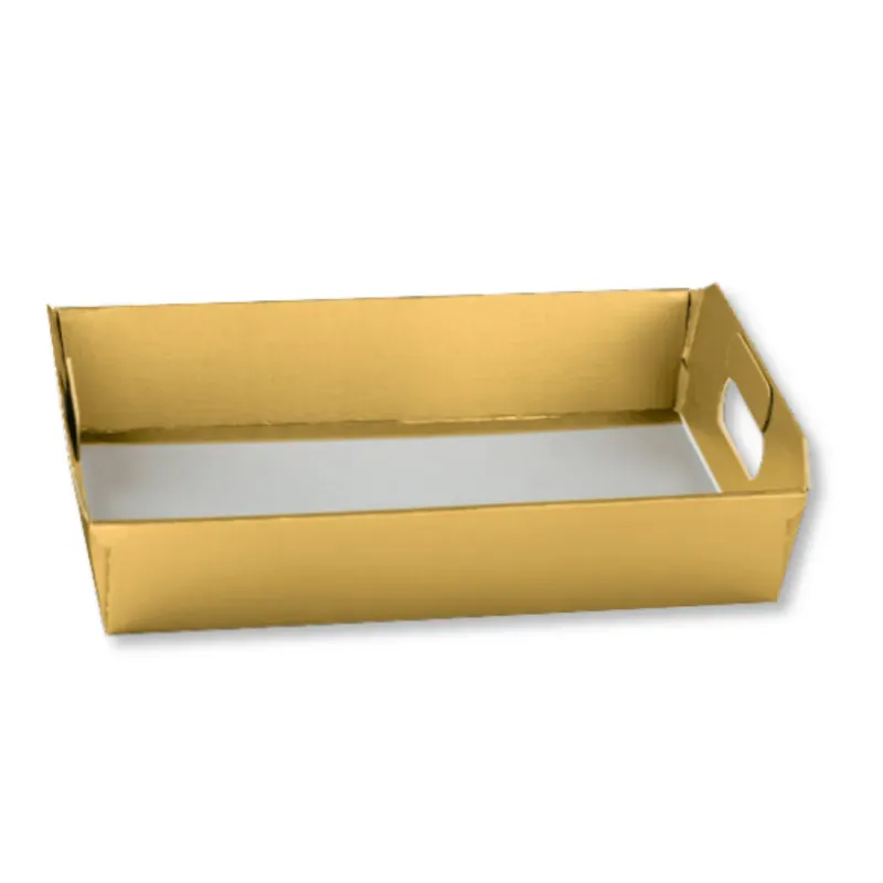 Vassoio fibra oro 22x16x5 cm. confezione da 50 pz.