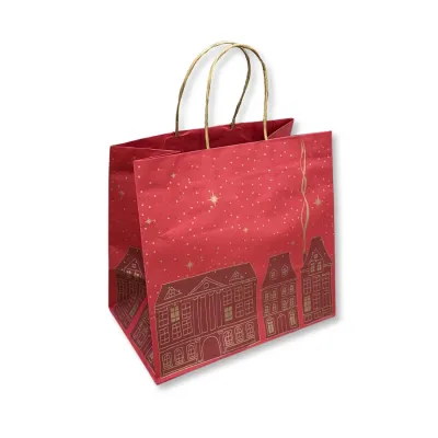 Shopper in Carta Xmas Town Red Miglior Prezzo  Shoppers in carta