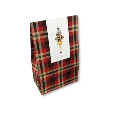 Sacchetto in Carta Tartan con Fondo Rettangolare