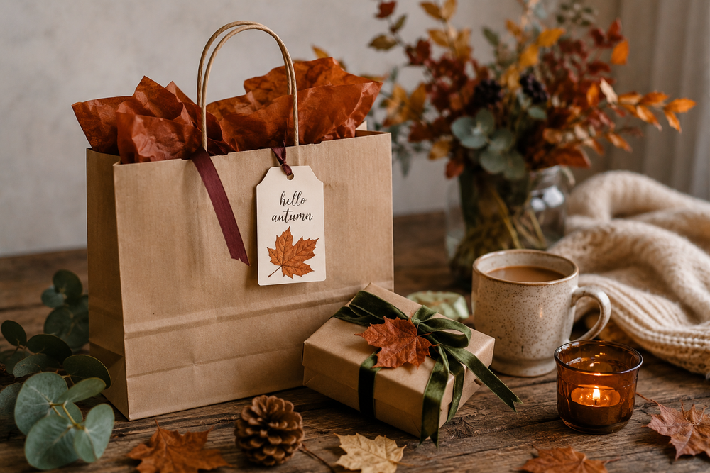 Packaging autunnale: idee e tendenze per confezioni che valorizzano il tuo negozio