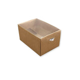 Scatola Confezione Regalo Colore Avana con Coperchio in PVC Trasparente