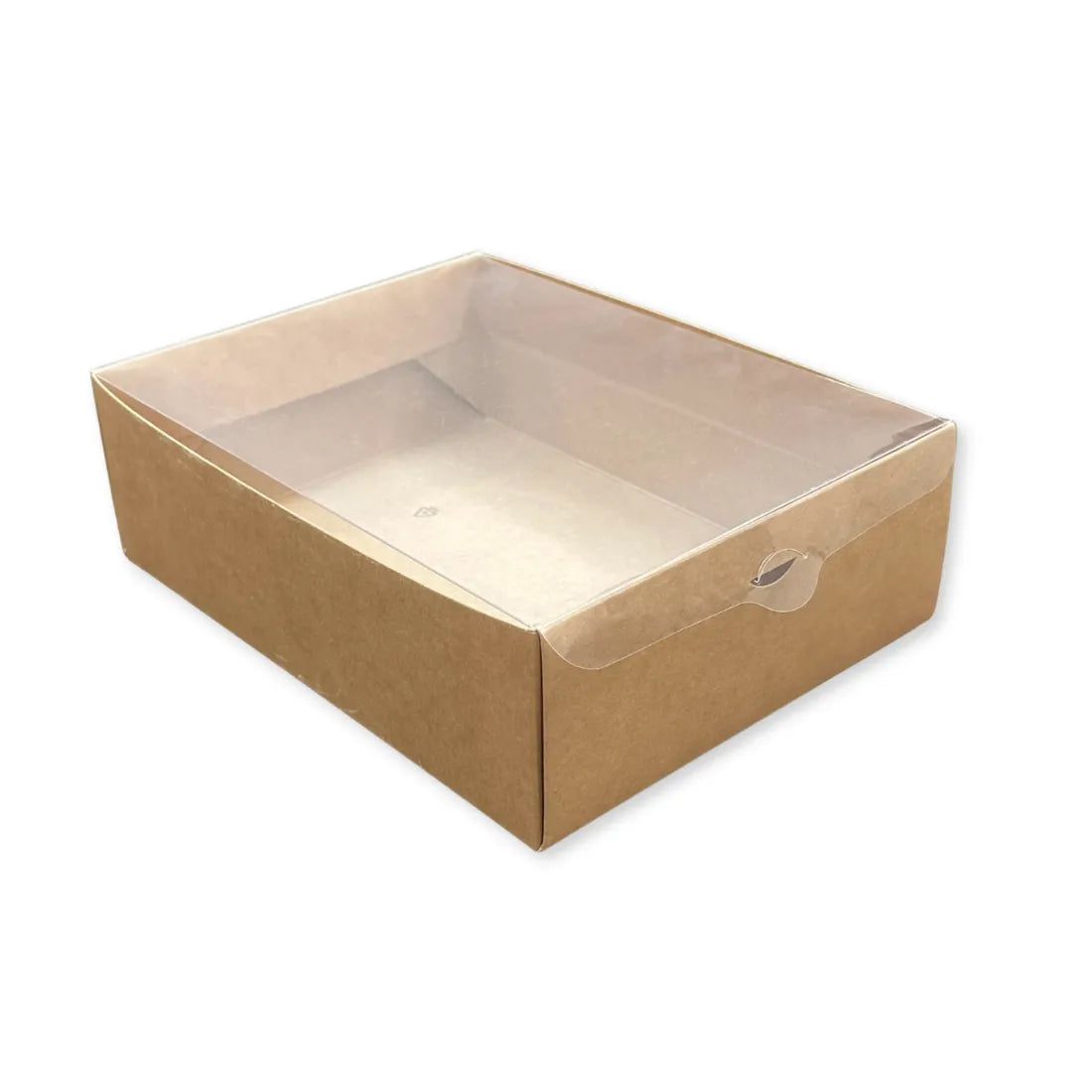 Scatola Confezione Regalo Avana con Coperchio in PVC Trasparente