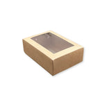 Scatola Confezione Regalo Colore Avana con Coperchio in PVC Trasparente