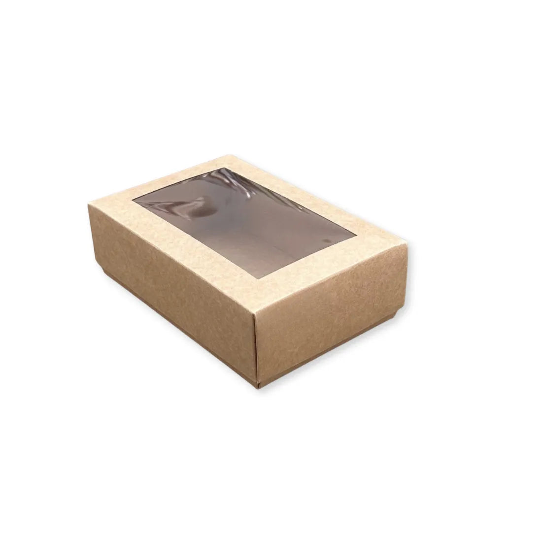 Scatola Confezione Regalo Colore Avana con Coperchio in PVC Trasparente