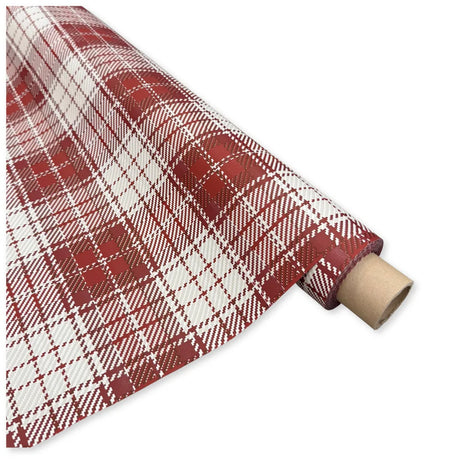 Bobina Polipropilene 40 My. Fantasia New Tartan Bordeaux. Lunghezza 40 mt.
