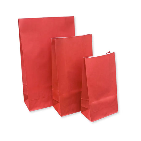 Sacchetto in Carta Rosso con Fondo Rettangolare