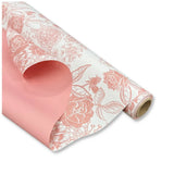 Bobina Polipropilene 40 My. Fantasia Fiorata Rosa. Lunghezza 25 mt.