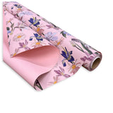 Bobina Polipropilene 40 My. Fantasia Iris Fondo Rosa. Lunghezza 25 mt.