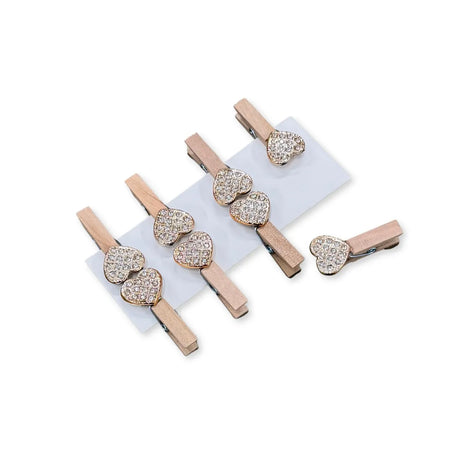 Mollette in Legno Cuori Brillanti