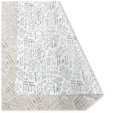 25 Fogli Carta Velina Fantasia Script Bianco 20 gr. 70x100 cm.
