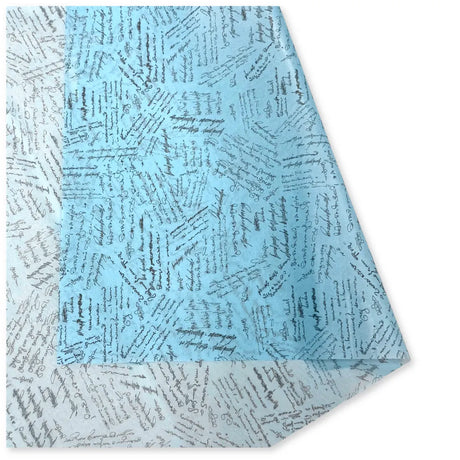 25 Fogli Carta Velina Fantasia Script Carta Zucchero 20 gr. 70x100 cm.