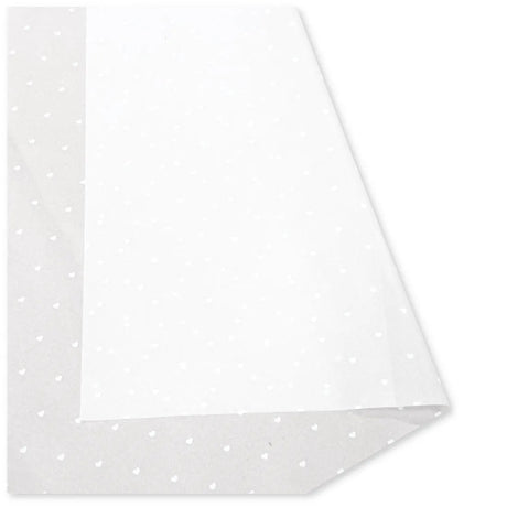 30 Fogli Carta Velina Cuore Bianco 20 gr. 70x100 cm.
