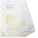 30 Fogli Carta Velina Fantasia Pois Oro 20 gr. 70x100 cm.