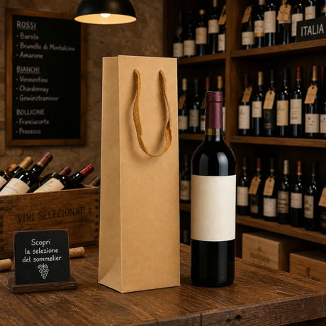 Shopper Porta 1,2 e 3 Bottiglie Avana