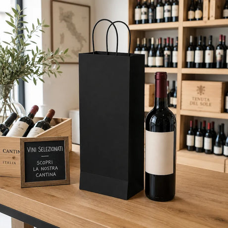 Shopper Porta Bottiglia Linea Premium Nero