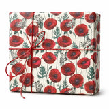 25 Fogli Carta Regalo Papaveri e Farfalle