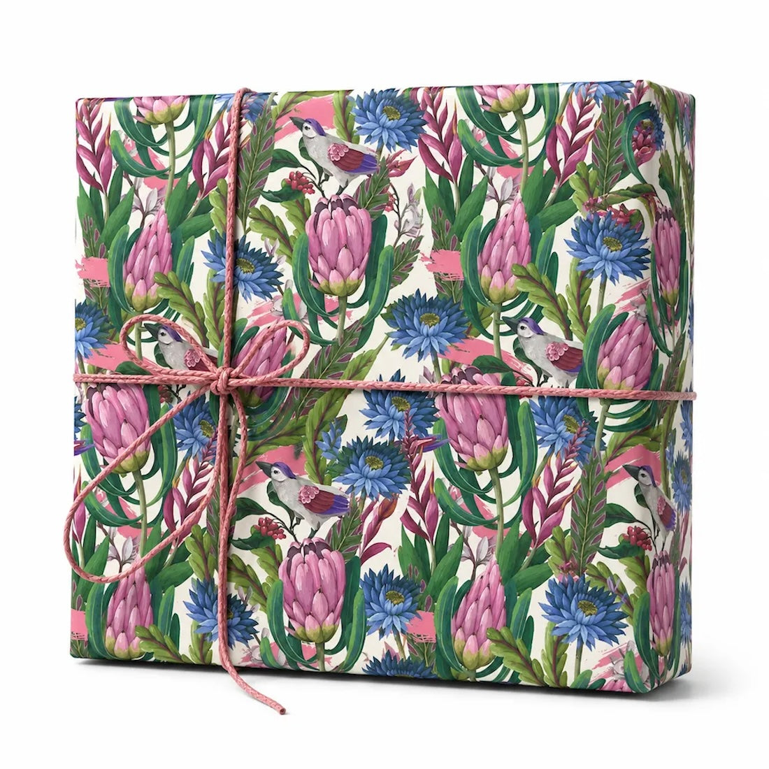 25 Fogli Carta Regalo Fiori e Uccellino