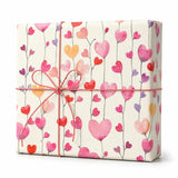 25 Fogli Carta Regalo Ramo di Cuoricini