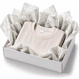 25 Fogli Carta Velina Fantasia Script Bianco 20 gr. 70x100 cm.
