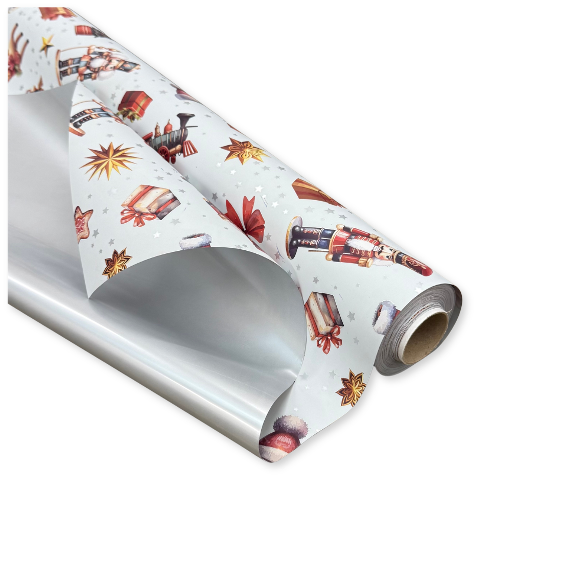 Bobina Polipropilene 50 My. Fantasia Nutcracker Ghiaccio. Lunghezza 40 mt.