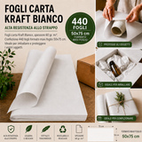 Fogli Carta Kraft Bianco 60 gr.