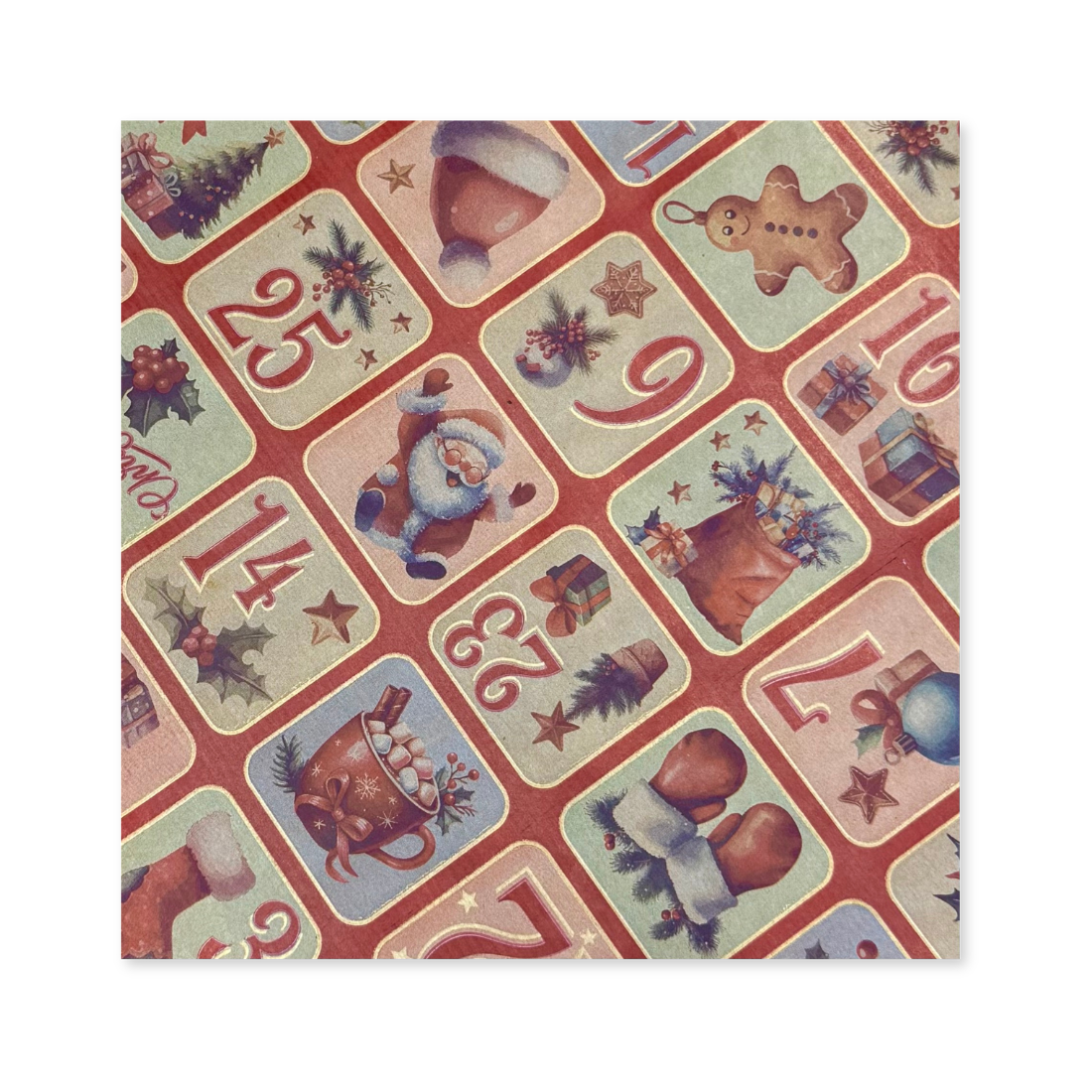 25 Fogli Carta Regalo Calendario Avvento