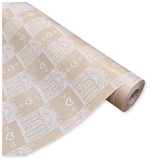 Bobina in Carta Fantasia Gingerbread Blanc. Altezza 69 cm. Lunghezza 50 mt.