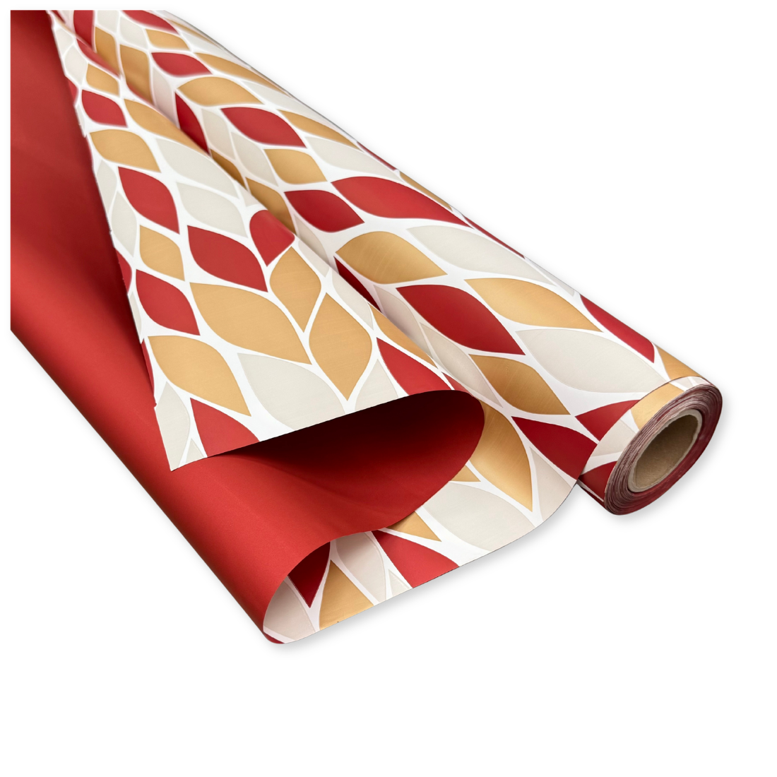 Bobina Polipropilene 40 My. Fantasia Feuillage Bordeaux Oro. Lunghezza 40 mt.
