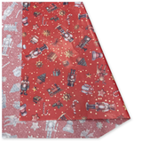 25 Fogli Carta Velina Fantasia Nutcracker Rosso 20 gr. 70x100 cm.